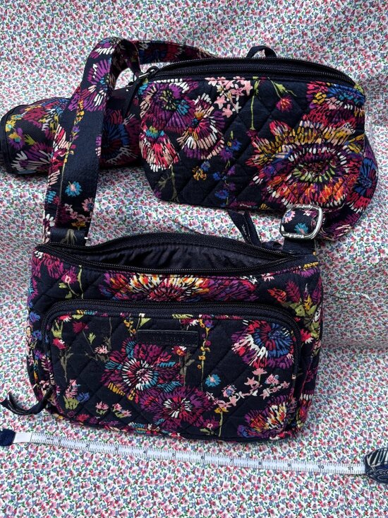 Vera Bradley Handbags - Vera Bradley Set - Shoulder Bag, Umbrella, Petite Zip Wallet, Mirror Cosmetic
